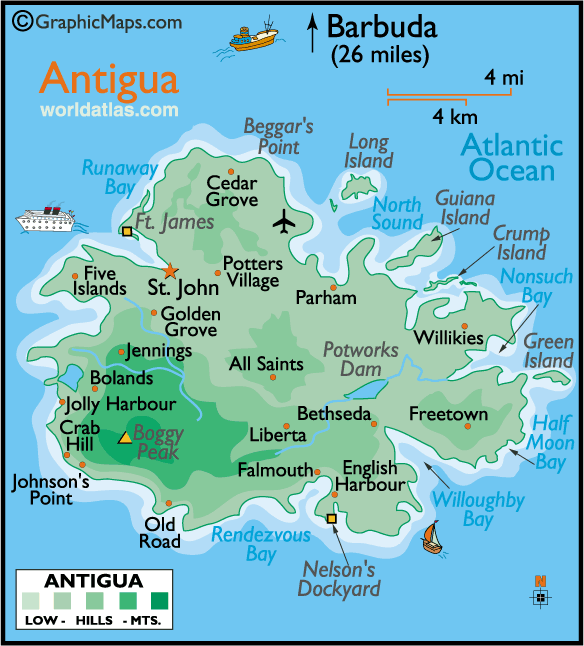 karte von antigua barbuda